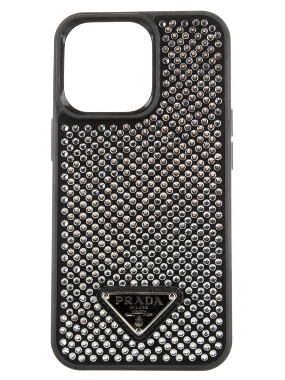 iPhone13 Pro Max Prada Black Crystal-Studded Phone Case